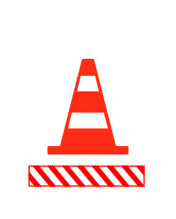 gif d'un cône de chantier.