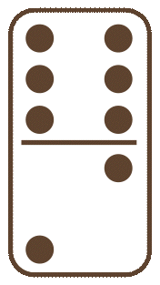 pictogramme animé d'un domino marron et blanc