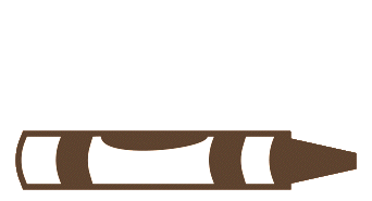 pictogramme animé d'un crayon marron et blanc