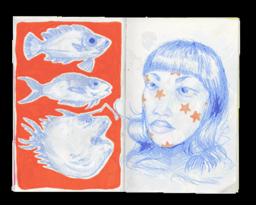  gif de pages de mon carnet de croquis.